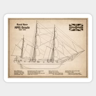 Charles Darwin HMS Beagle Tall Ship - SDL Sticker